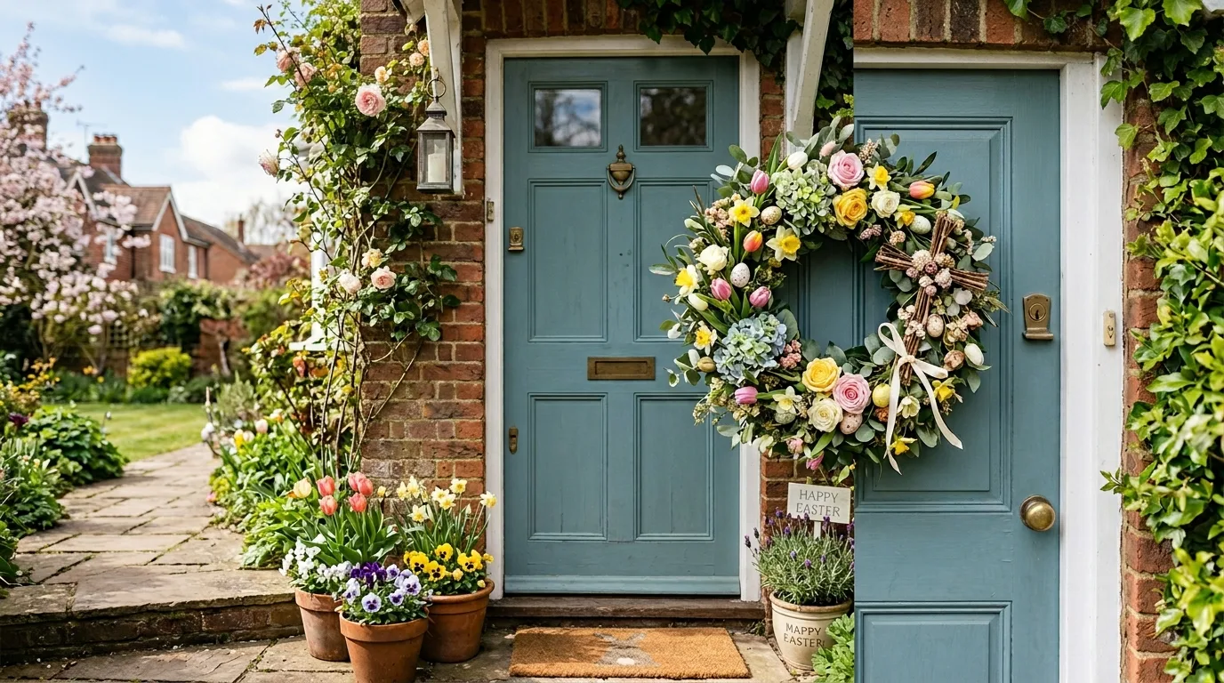 Easter Wreath with Cross Detail for 10 christian easter decor ideas for a peaceful home